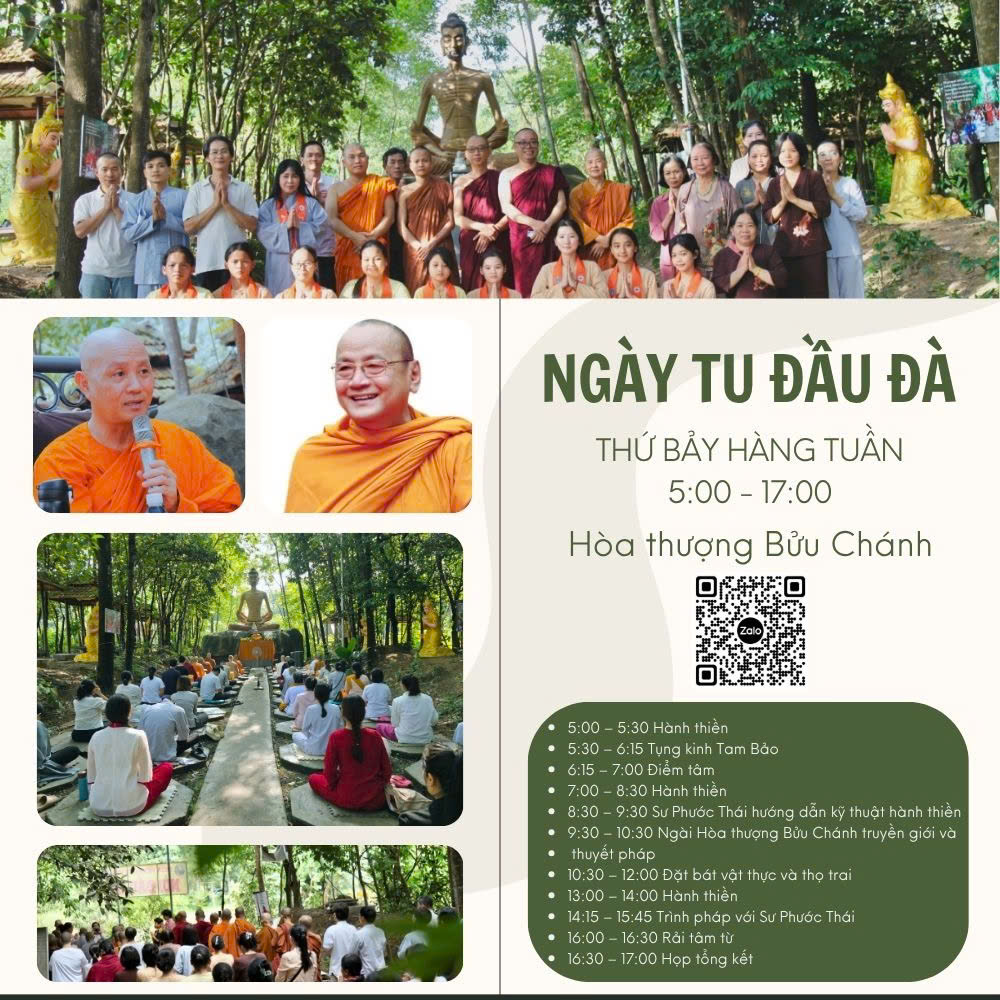 Ngày Tu Đầu Đà – Thứ Bảy Hàng Tuần. Thiền Viện Phước Sơn (Đồng Nai)