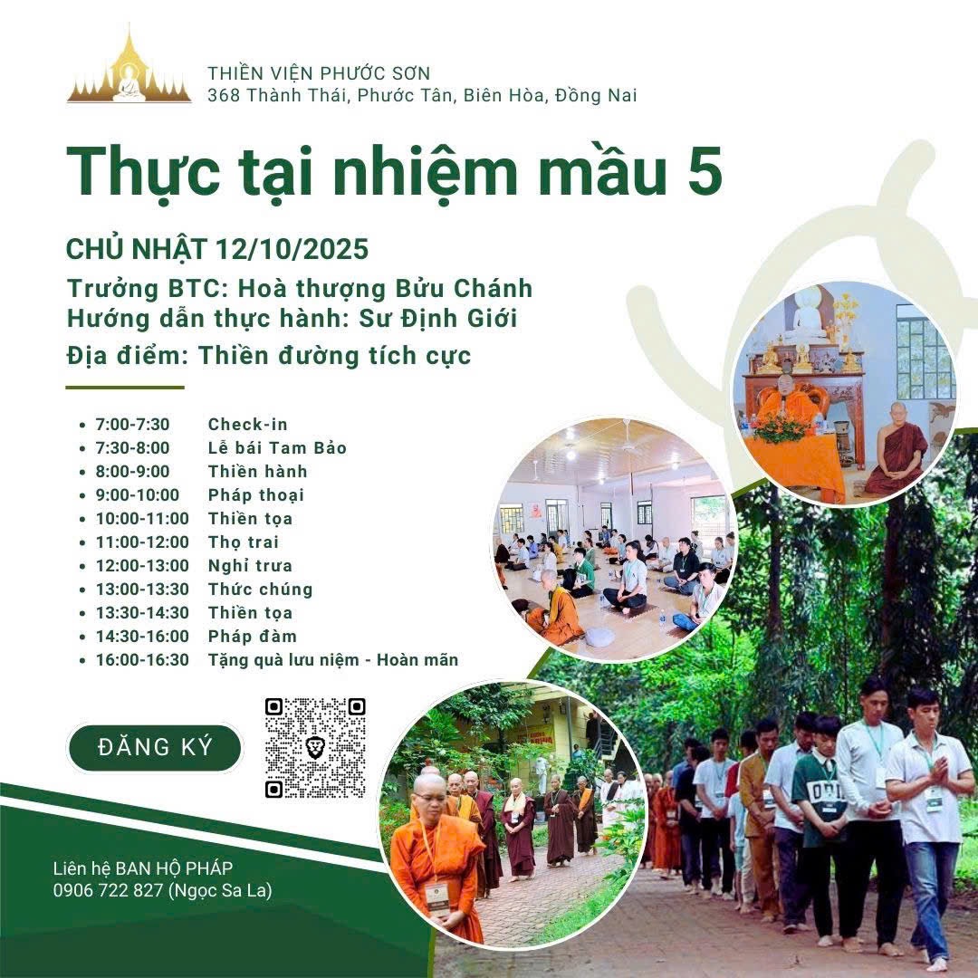 Khoá Tu Thực Tại Nhiệm Mầu. Thiền Viện Phước Sơn (Đồng Nai)
